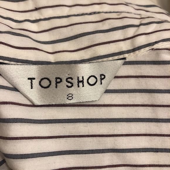 Topshop pinstripe button down shirt dress size 4 - Picture 2 of 5